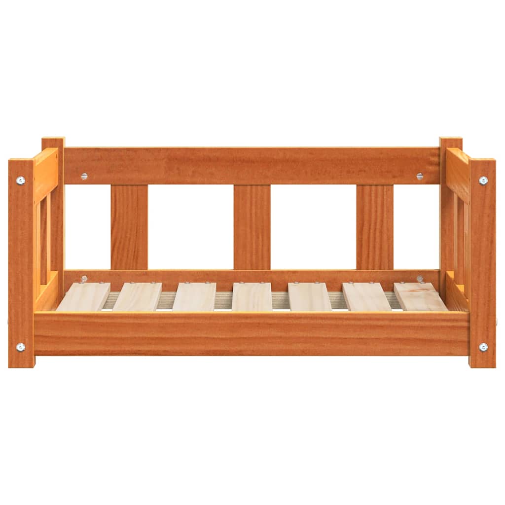 Hundeseng med lagring Vokset Brun 65,5 x 50 x 28 cm Massiv furu