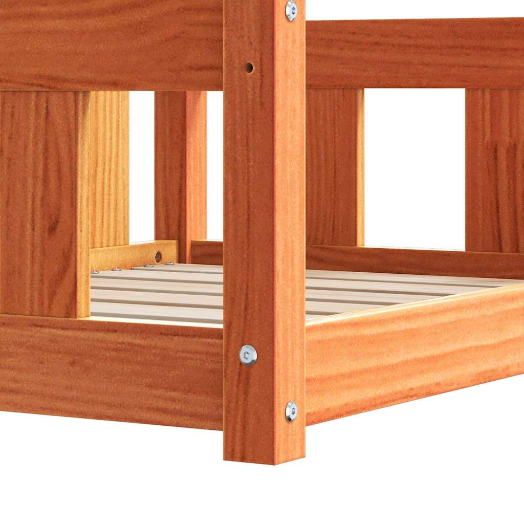 Hundeseng med lagring Vokset Brun 100 x 70 x 28 cm Massiv furu