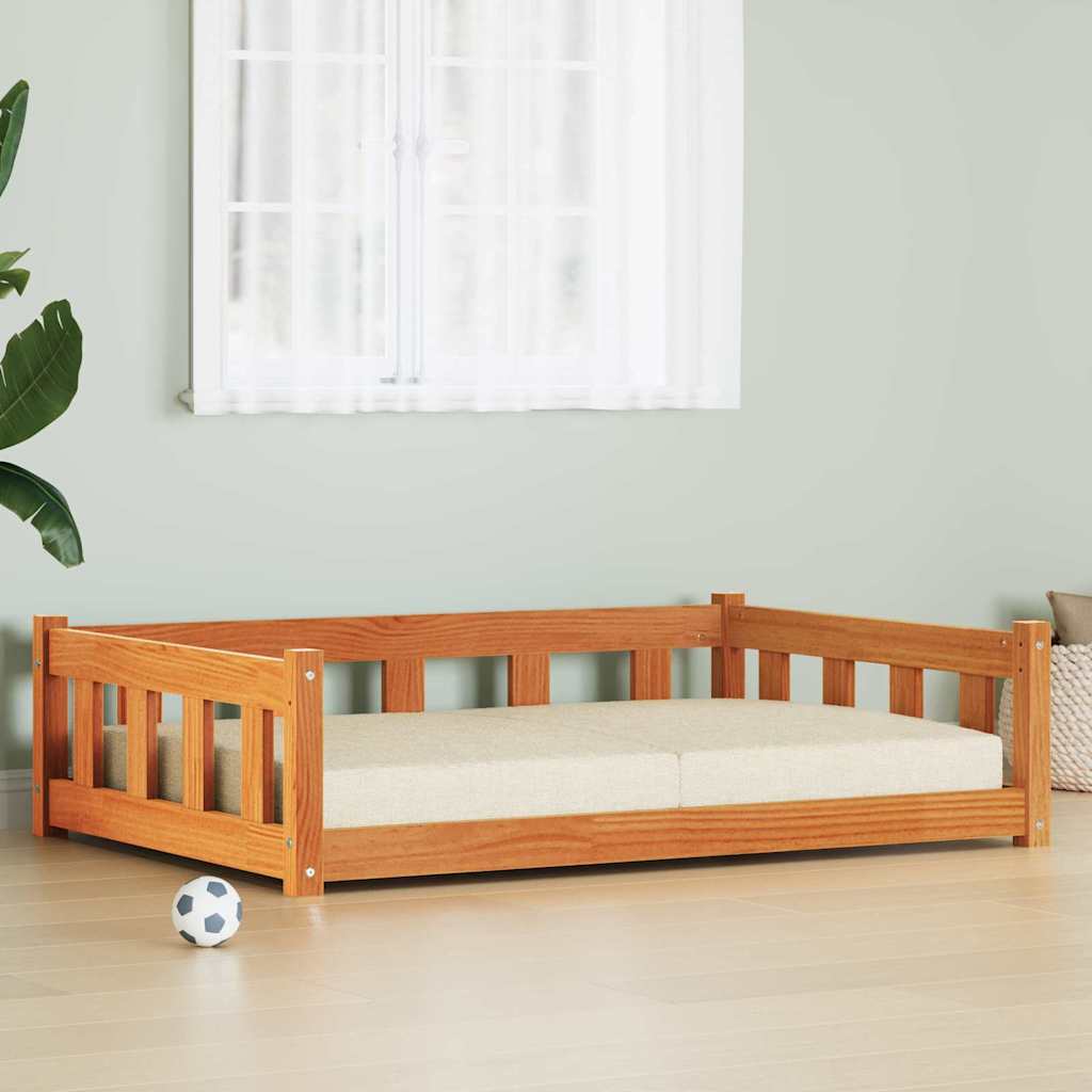 Hundeseng med lagring Vokset Brun 100 x 70 x 28 cm Massiv furu