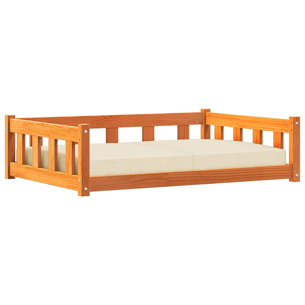 Hundeseng med lagring Vokset Brun 100 x 70 x 28 cm Massiv furu