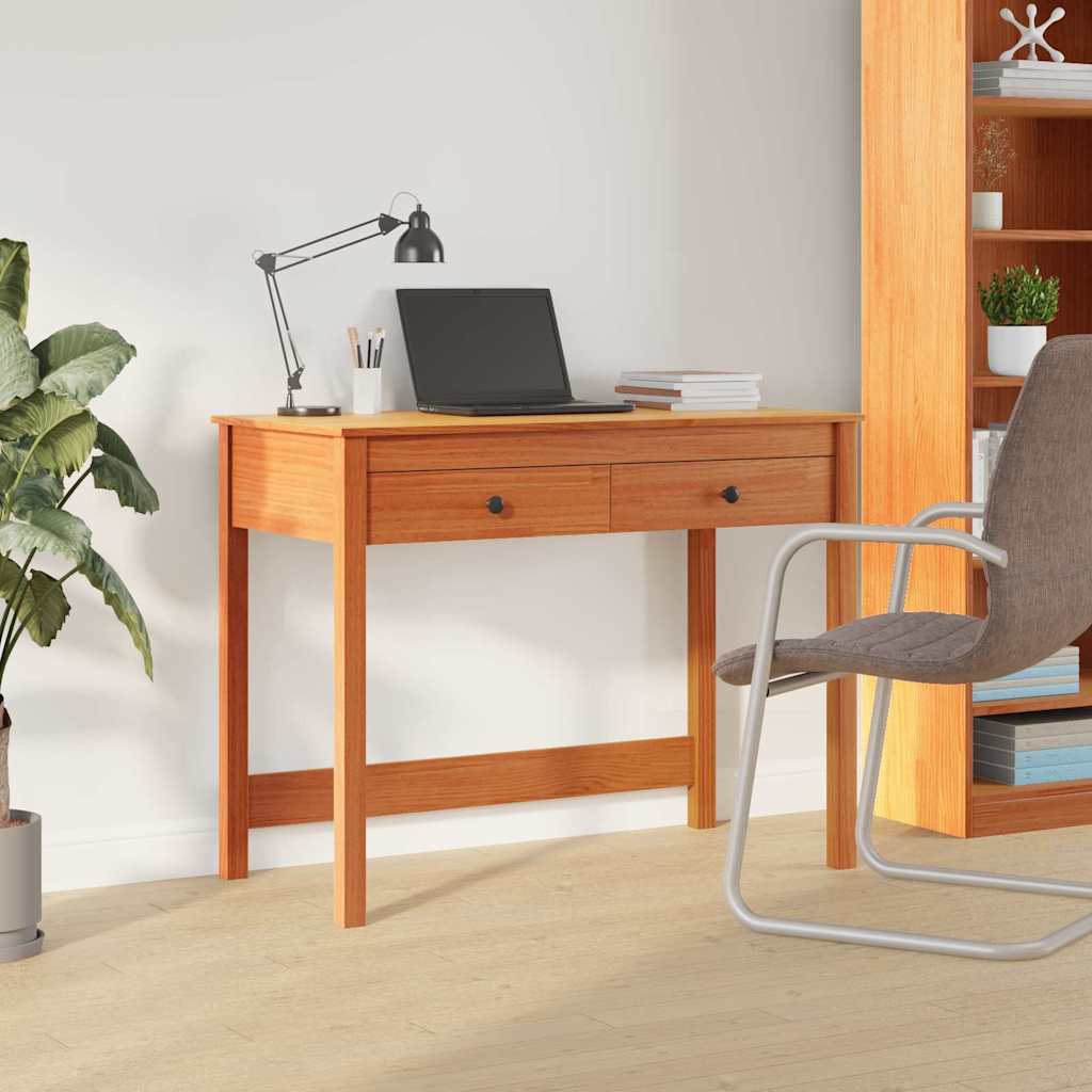 Skrivebord med skuff Max Brun 100 x 50 x 78 cm Massiv furu