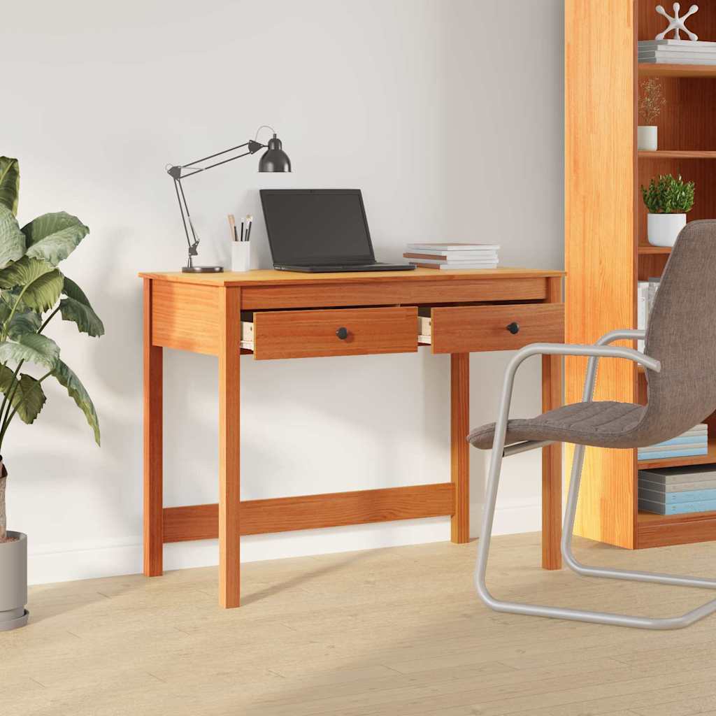 Skrivebord med skuff Max Brun 100 x 50 x 78 cm Massiv furu