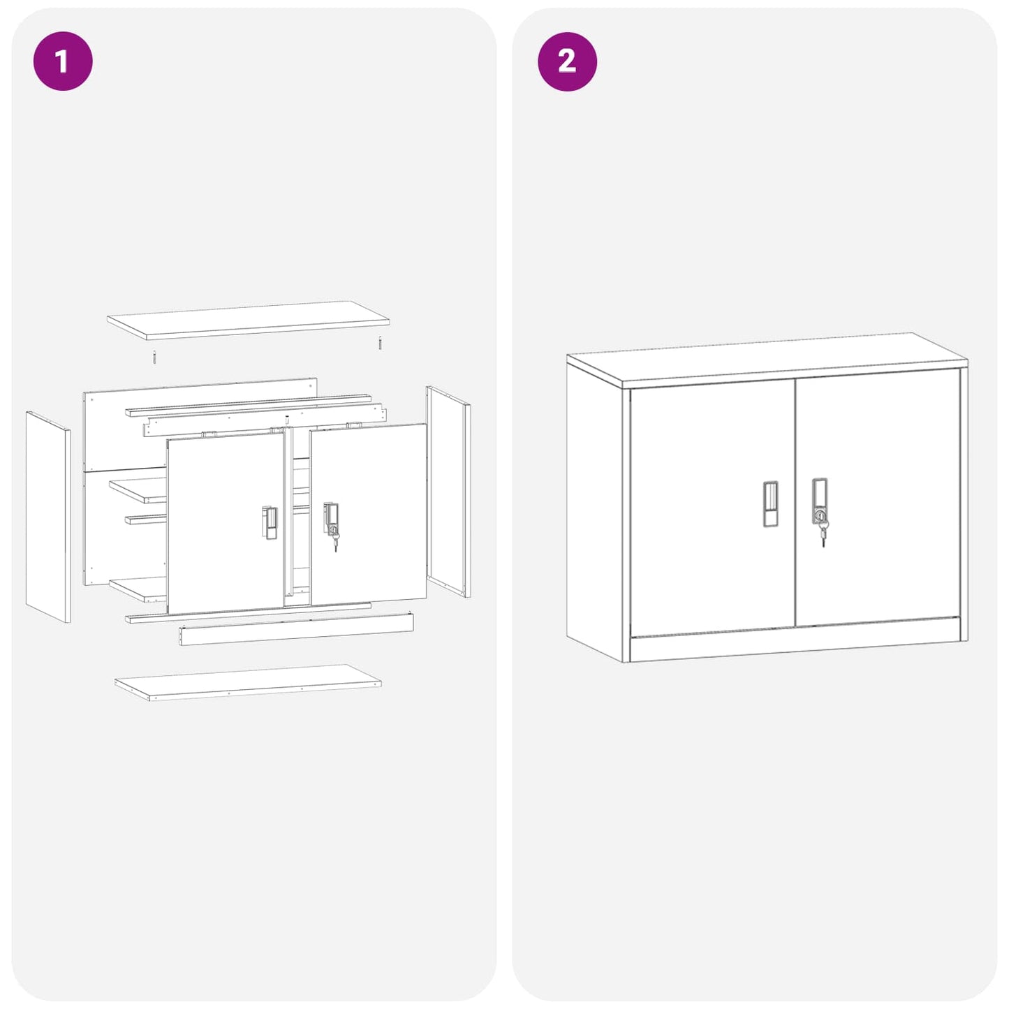 Oppbevaringsskap Hvit 90 x 40 x 70 cm Stål