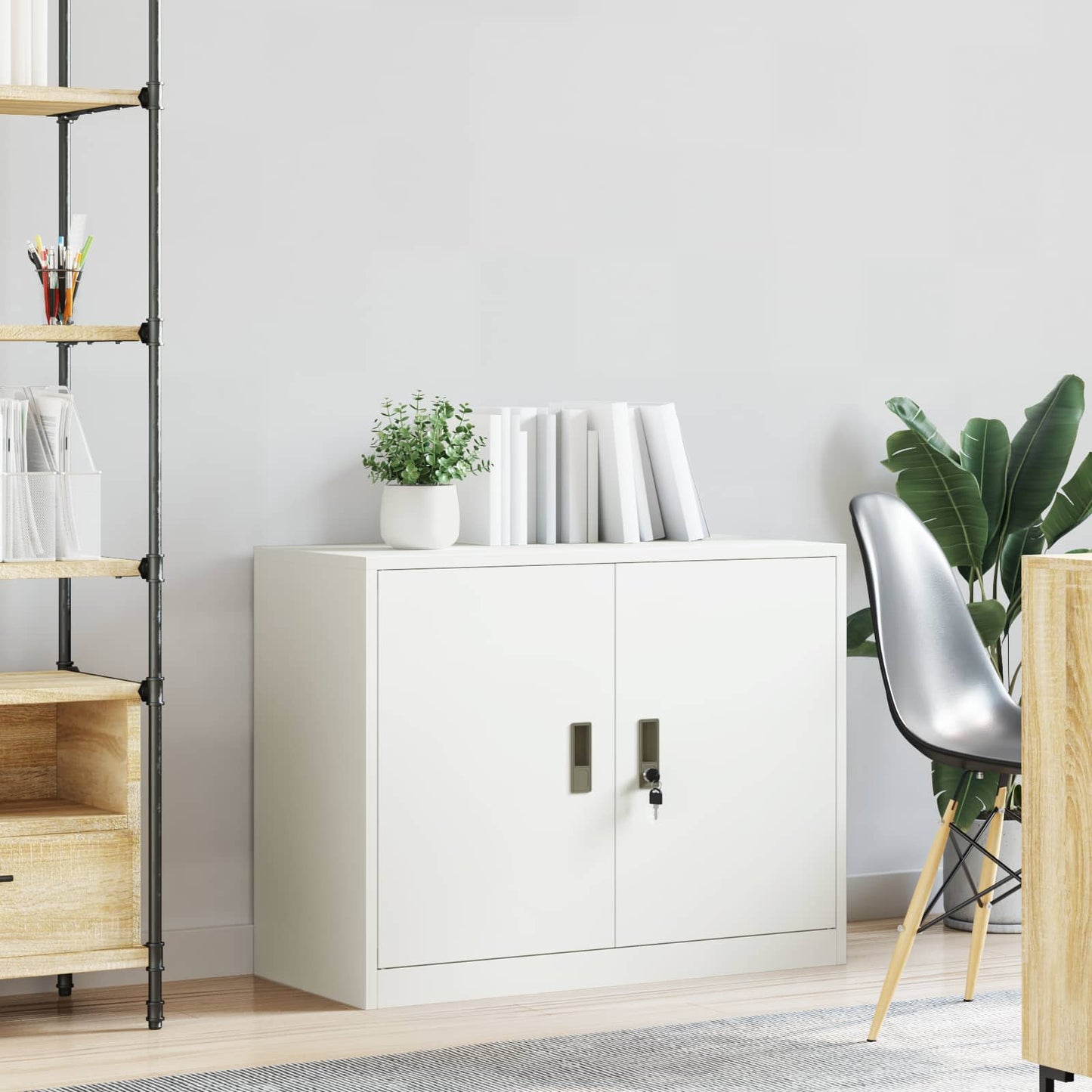 Oppbevaringsskap Hvit 90 x 40 x 70 cm Stål