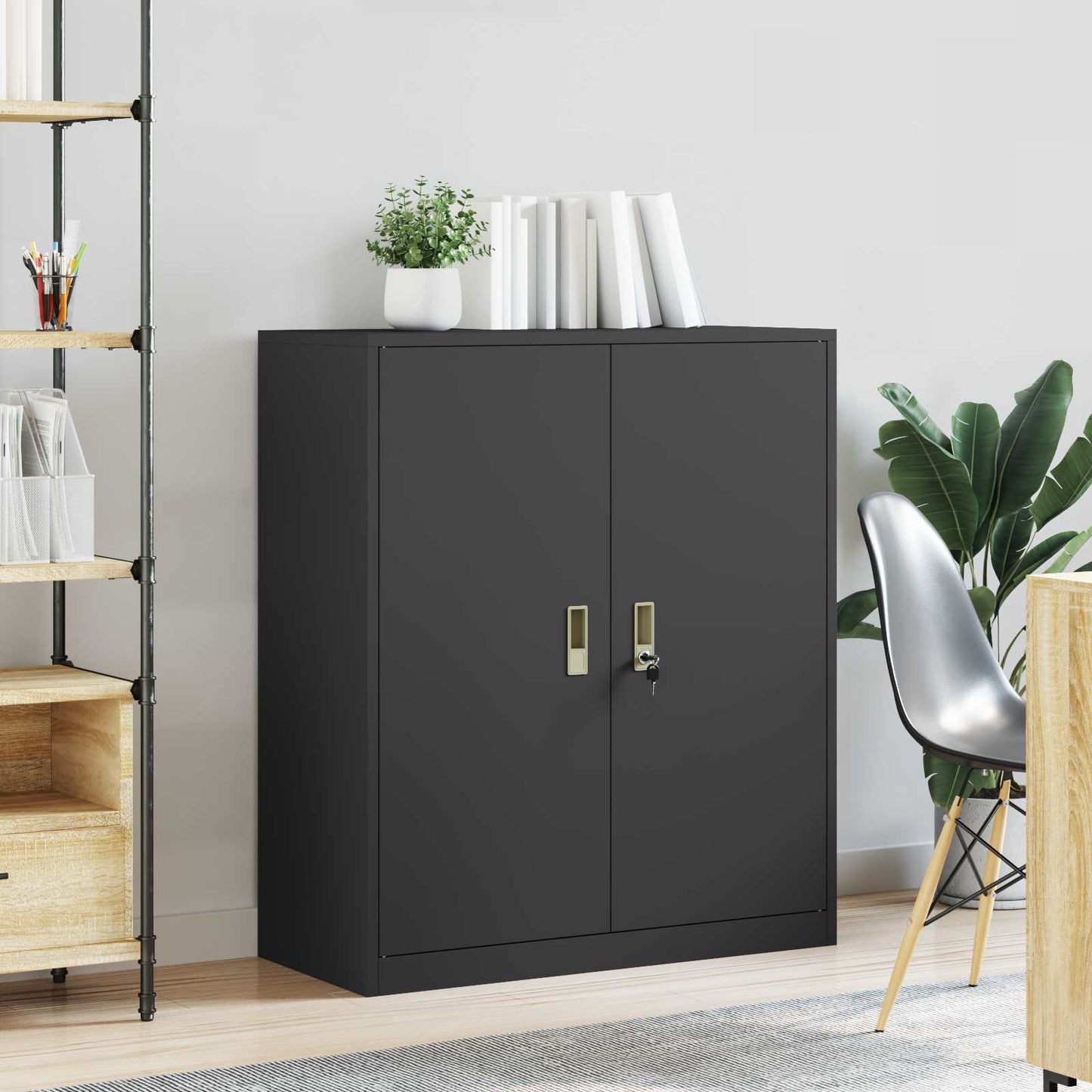 Oppbevaringsskap Svart 90 x 40 x 105 cm Stål
