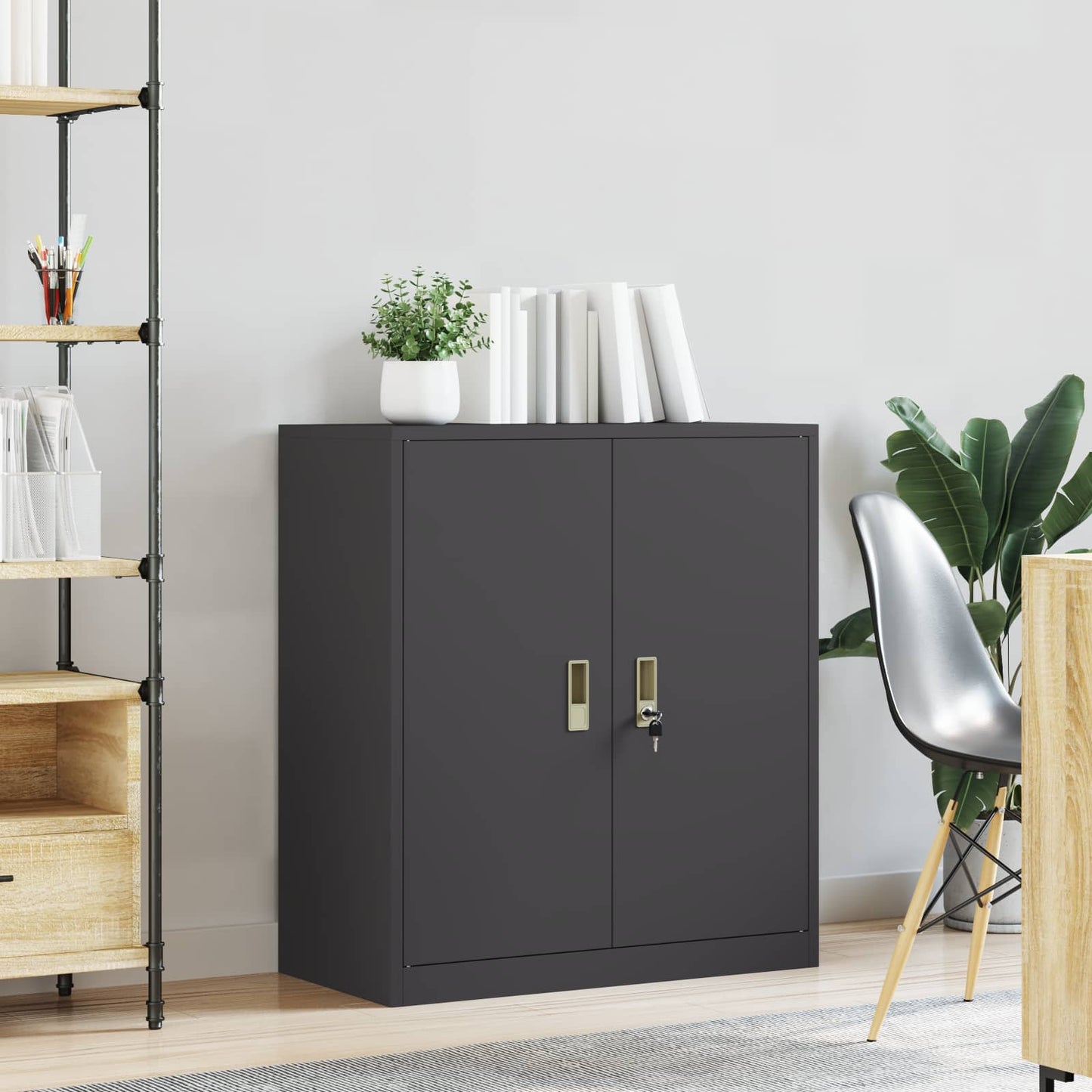 Oppbevaringsskap Svart 80 x 40 x 90 cm Stål