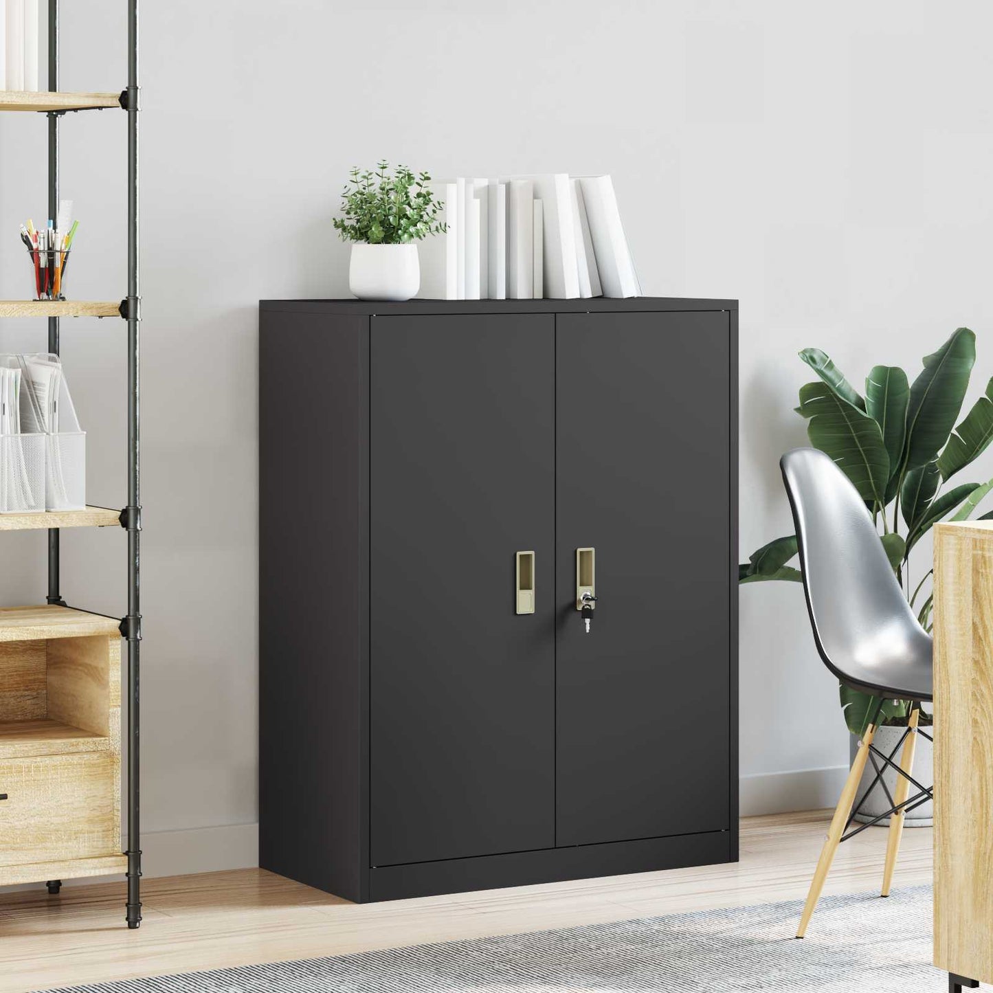 Oppbevaringsskap Svart 80 x 40 x 105 cm Stål
