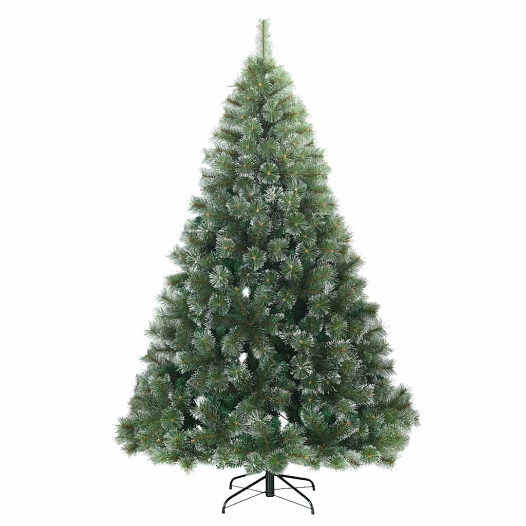 Moderne Kunstig Hengslet Juletre Snø Flocket Hvit 180 cm