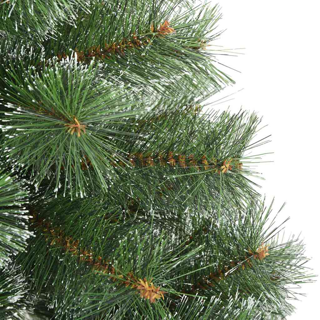 Moderne Kunstig Hengslet Juletre Snø Flocket Hvit 210 cm