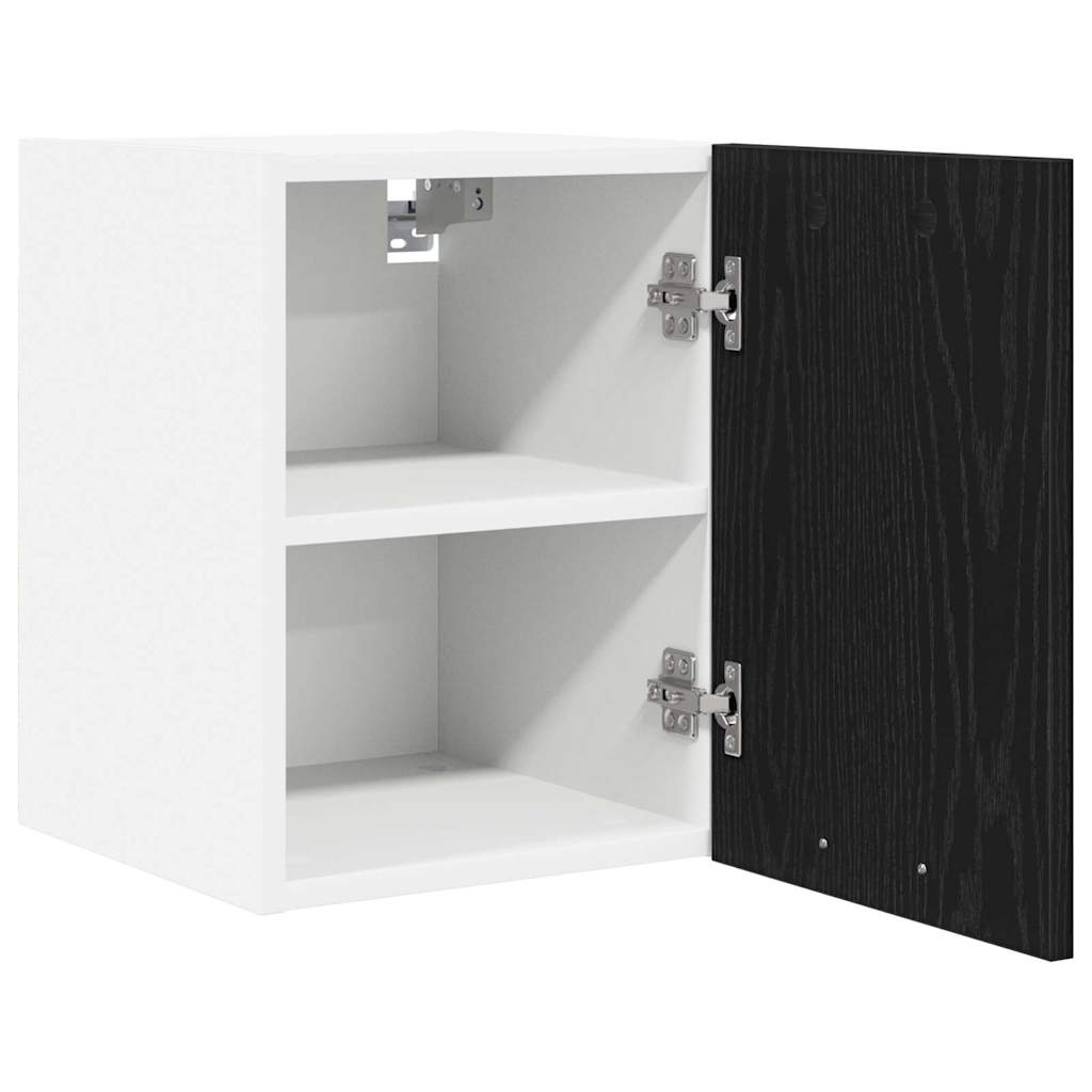 Hengende skap med dør 2 pcs Svart eik og hvit 30 x 31 x 40 cm