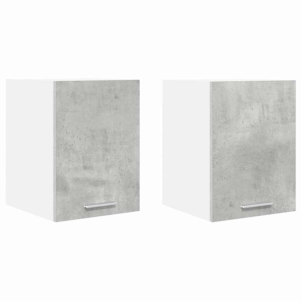 Hengende skap med dør 2 pcs Betonggrå og hvit 30 x 31 x 40 cm