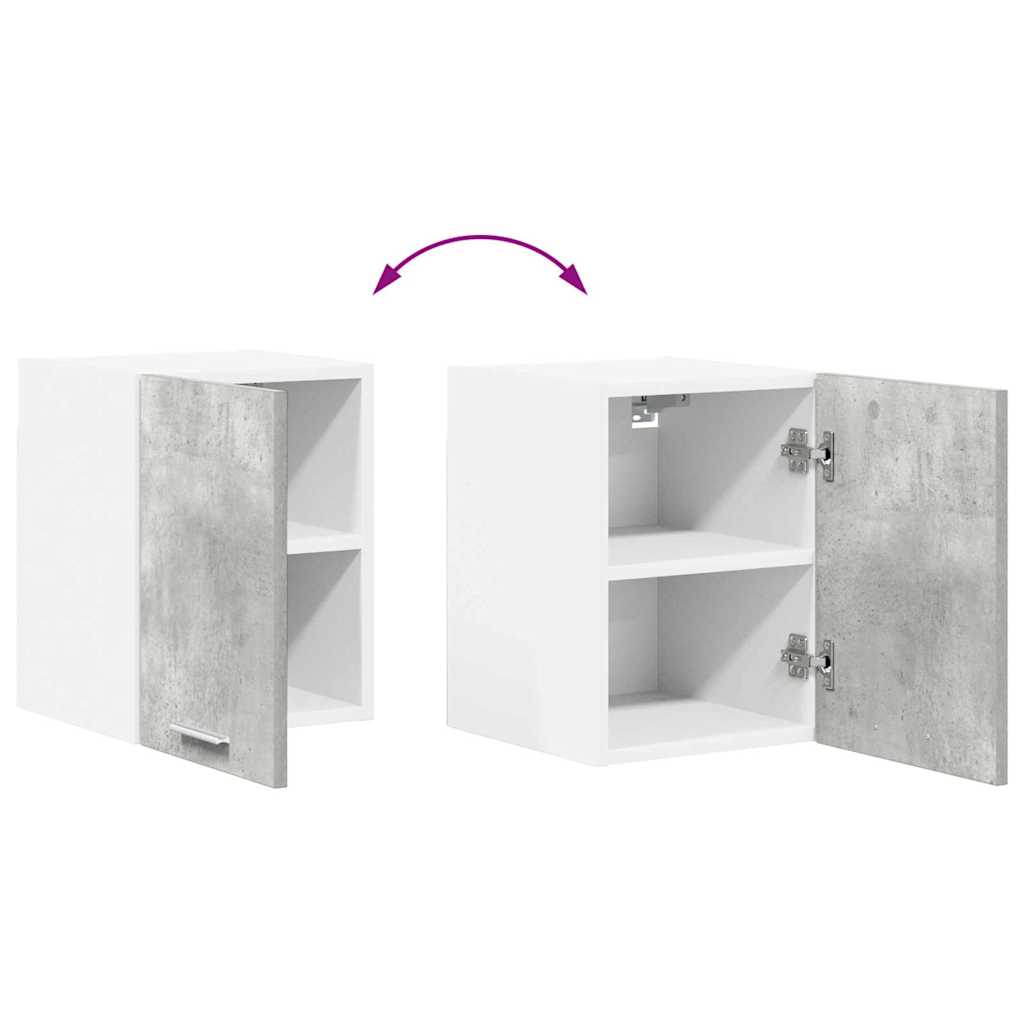 Hengende skap med dør 2 pcs Betonggrå og hvit 30 x 31 x 40 cm
