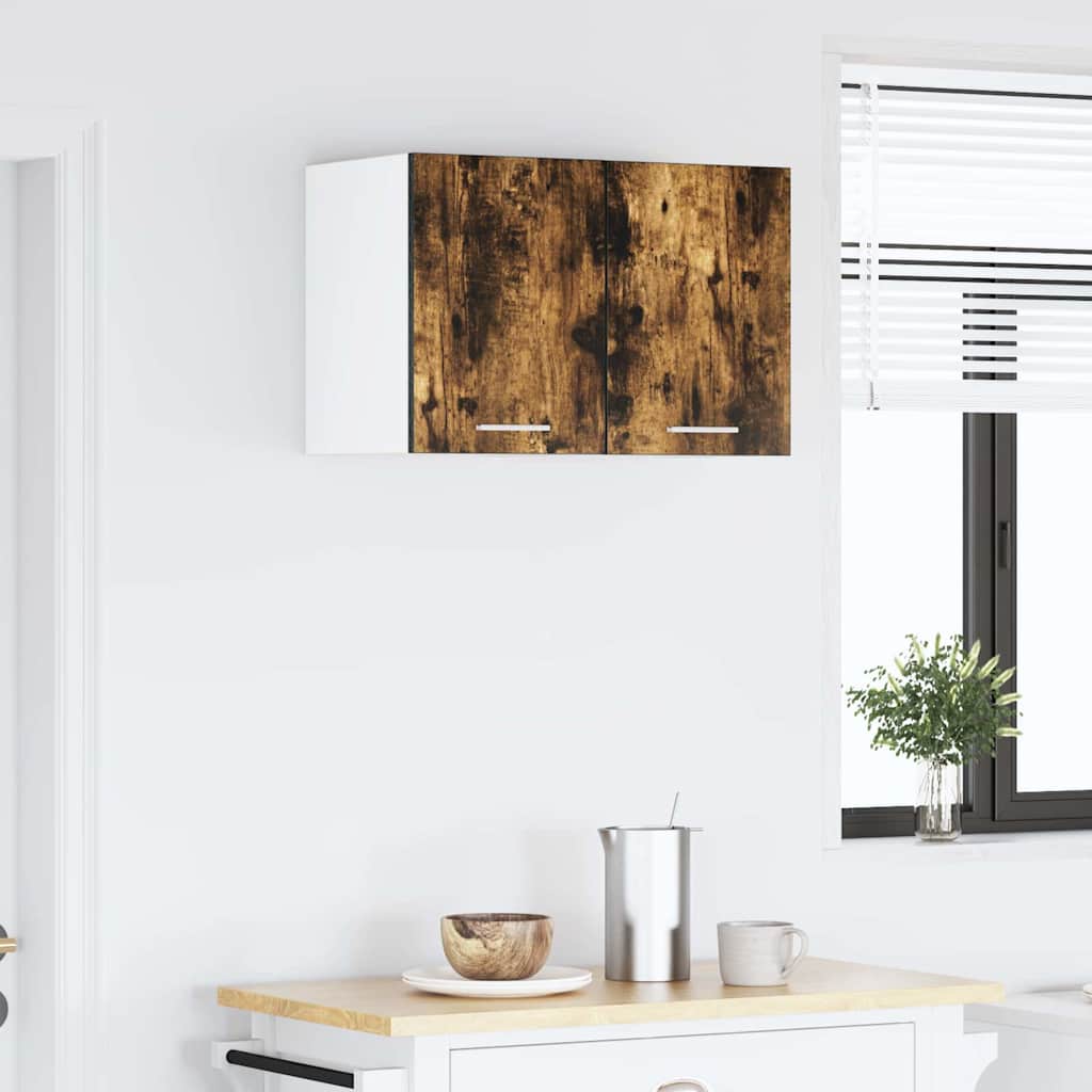 Hengende skap Røkt eik og hvit 30 x 31 x 40 cm Konstruert tre