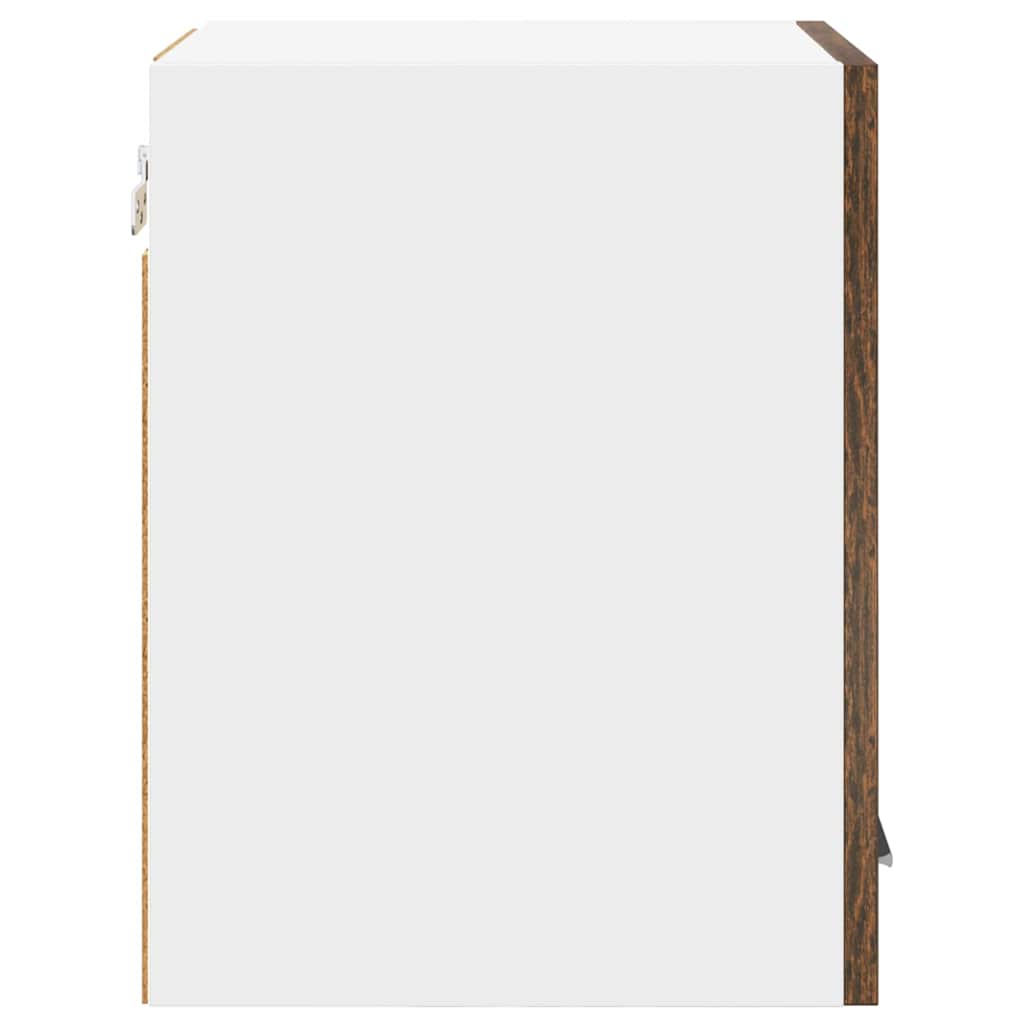 Hengende skap med dør 2 pcs Røkt eik og hvit 30 x 31 x 40 cm