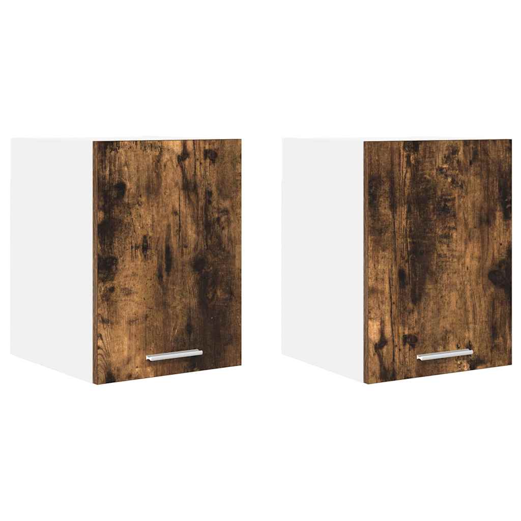 Hengende skap 2 pcs Gammel treverk og hvit 30 x 31 x 40 cm