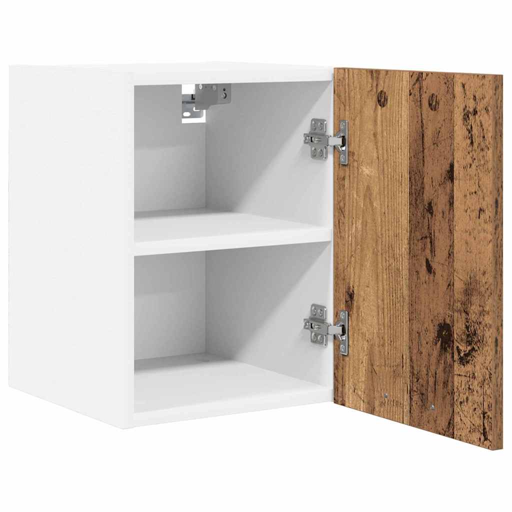 Hengende skap 2 pcs Gammel treverk og hvit 30 x 31 x 40 cm