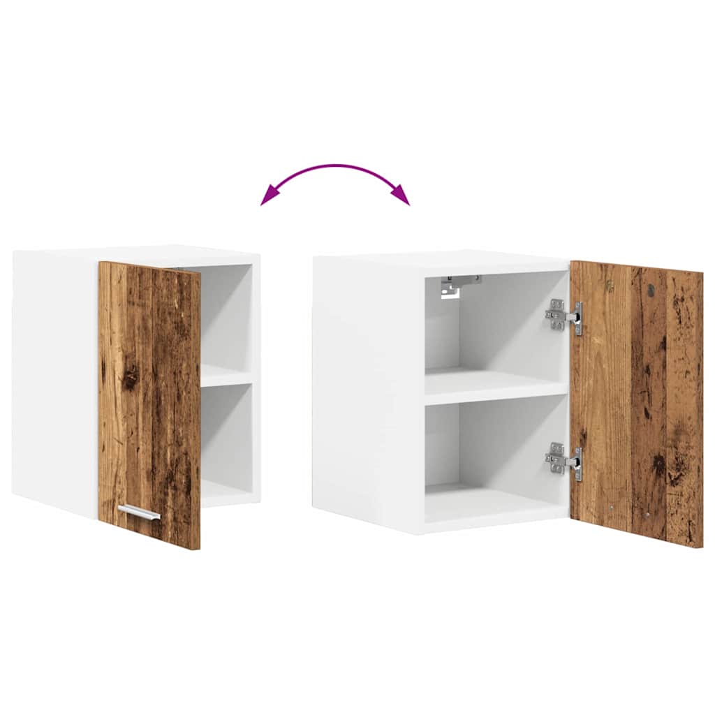 Hengende skap 2 pcs Gammel treverk og hvit 30 x 31 x 40 cm