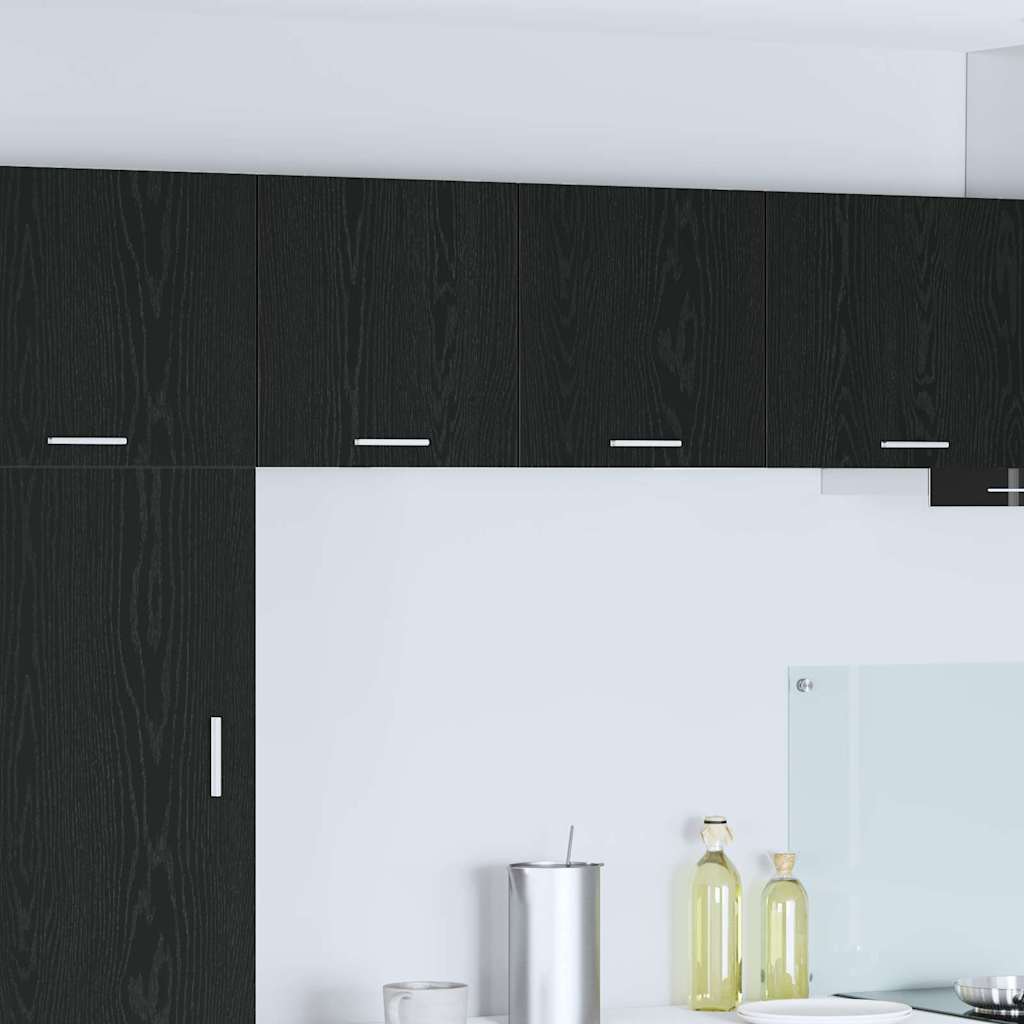 Hengende skap med dør 2 pcs Svart eik og hvit 40 x 31 x 40 cm