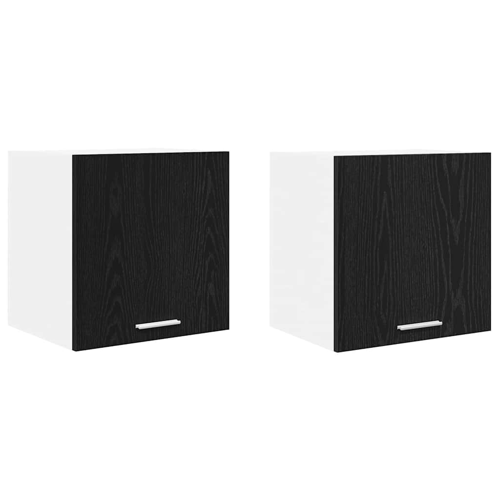 Hengende skap med dør 2 pcs Svart eik og hvit 40 x 31 x 40 cm