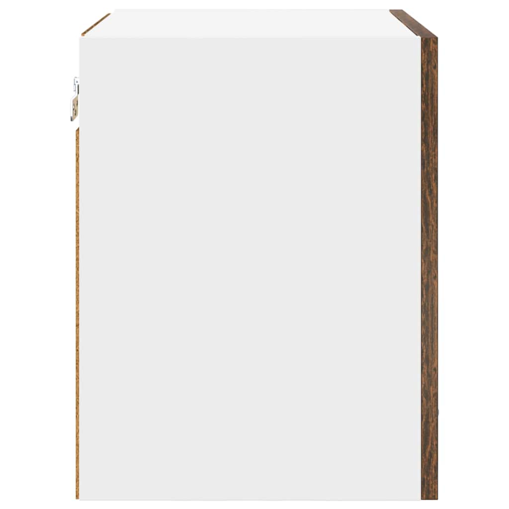 Hengende skap Røkt eik og hvit 40 x 31 x 40 cm Konstruert tre