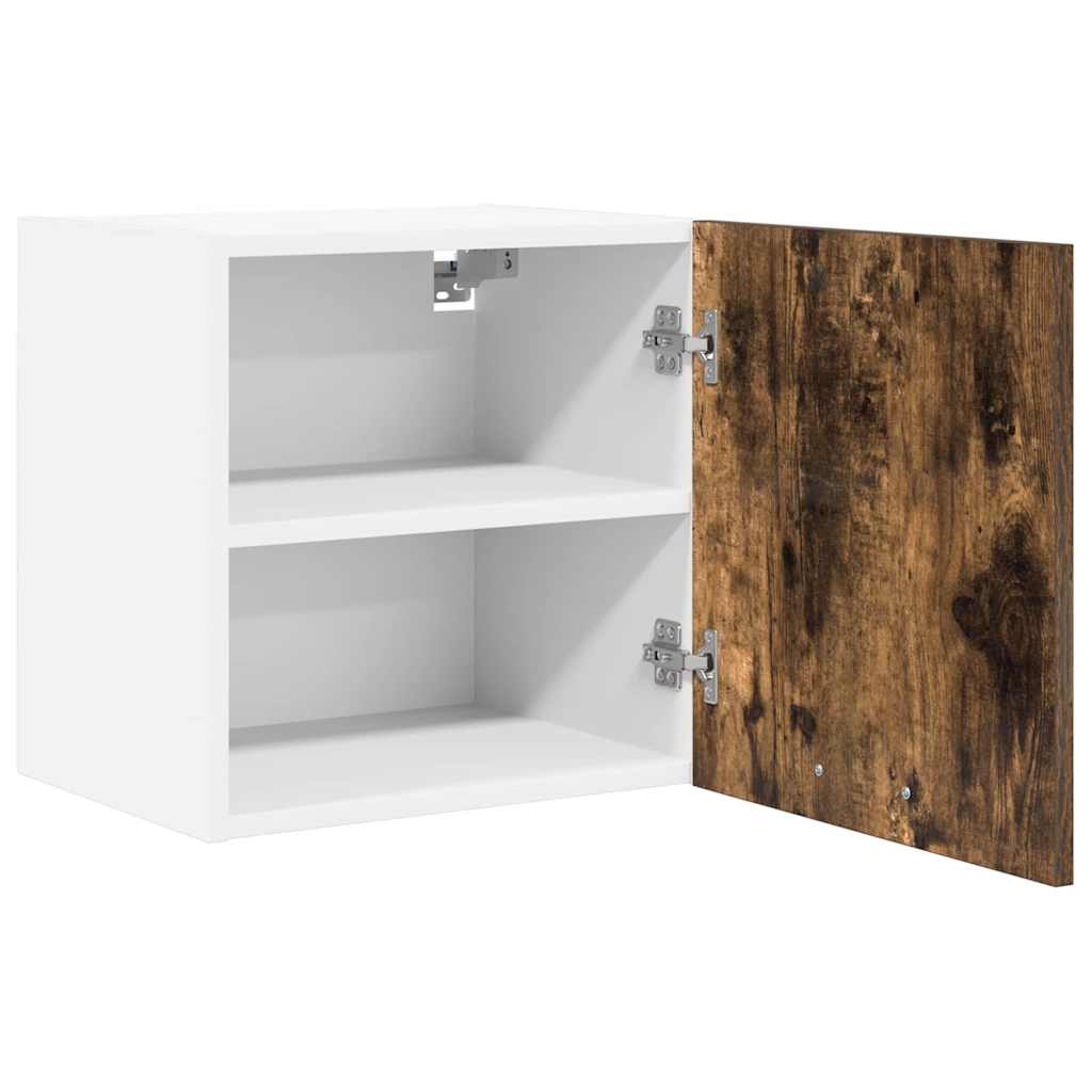 Hengende skap med dør 2 pcs Røkt eik og hvit 40 x 31 x 40 cm