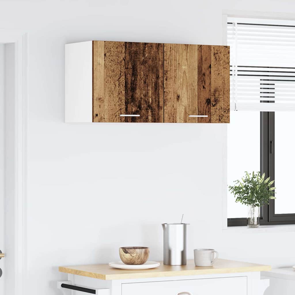 Hengende skap 2 pcs Gammel treverk og hvit 40 x 31 x 40 cm