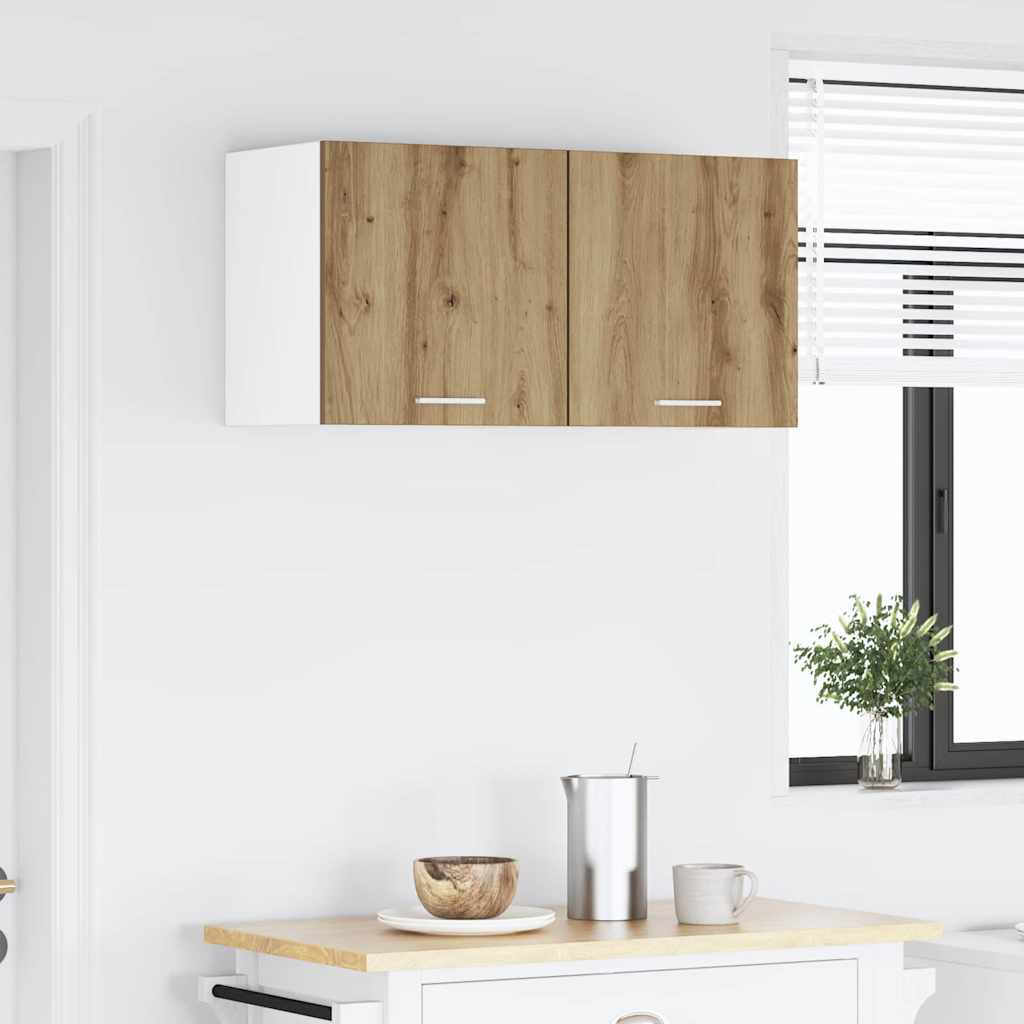 Hengende skap med dør 2 pcs Artisan eik og hvit 40 x 31 x 40 cm
