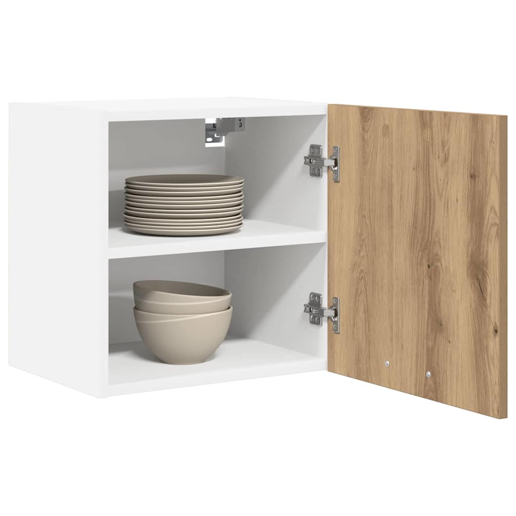 Hengende skap med dør 2 pcs Artisan eik og hvit 40 x 31 x 40 cm