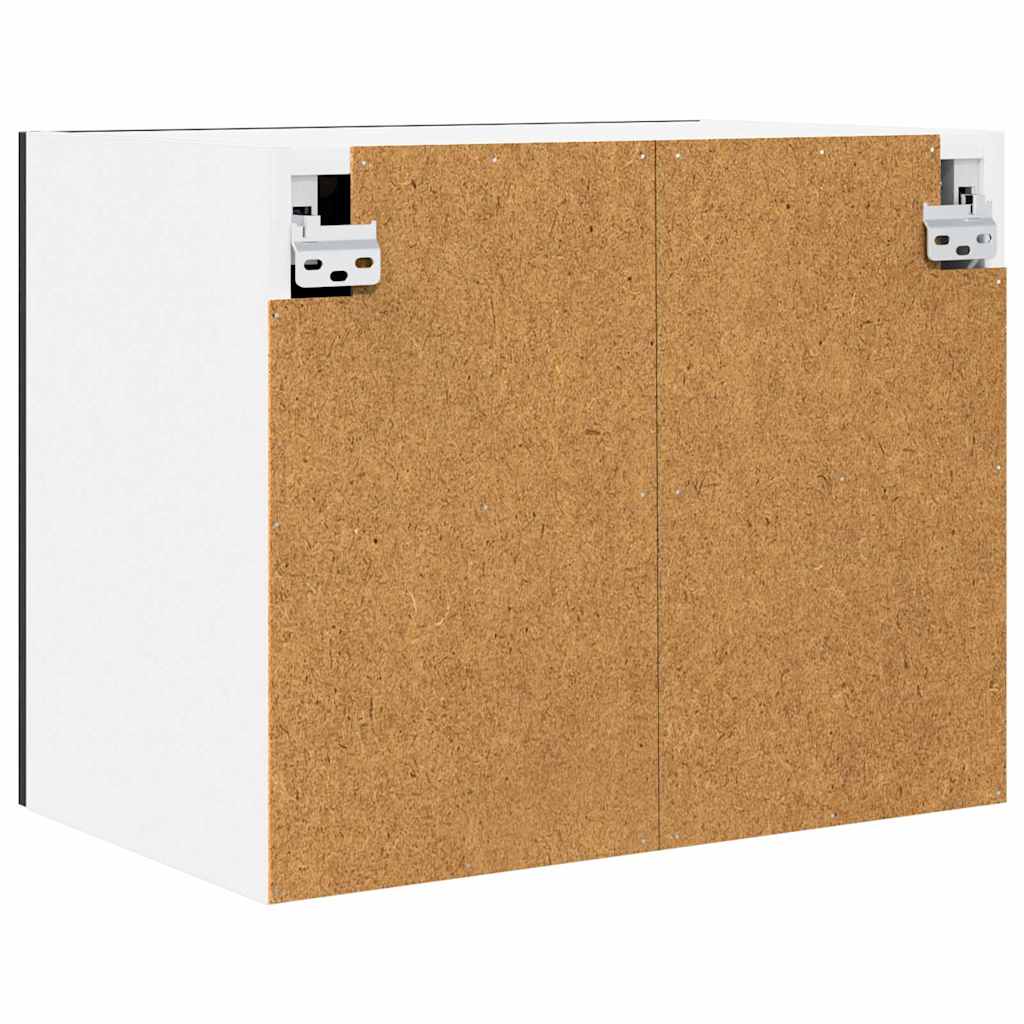 Hengende skap med dør 2 pcs Svart eik og hvit 50 x 31 x 40 cm