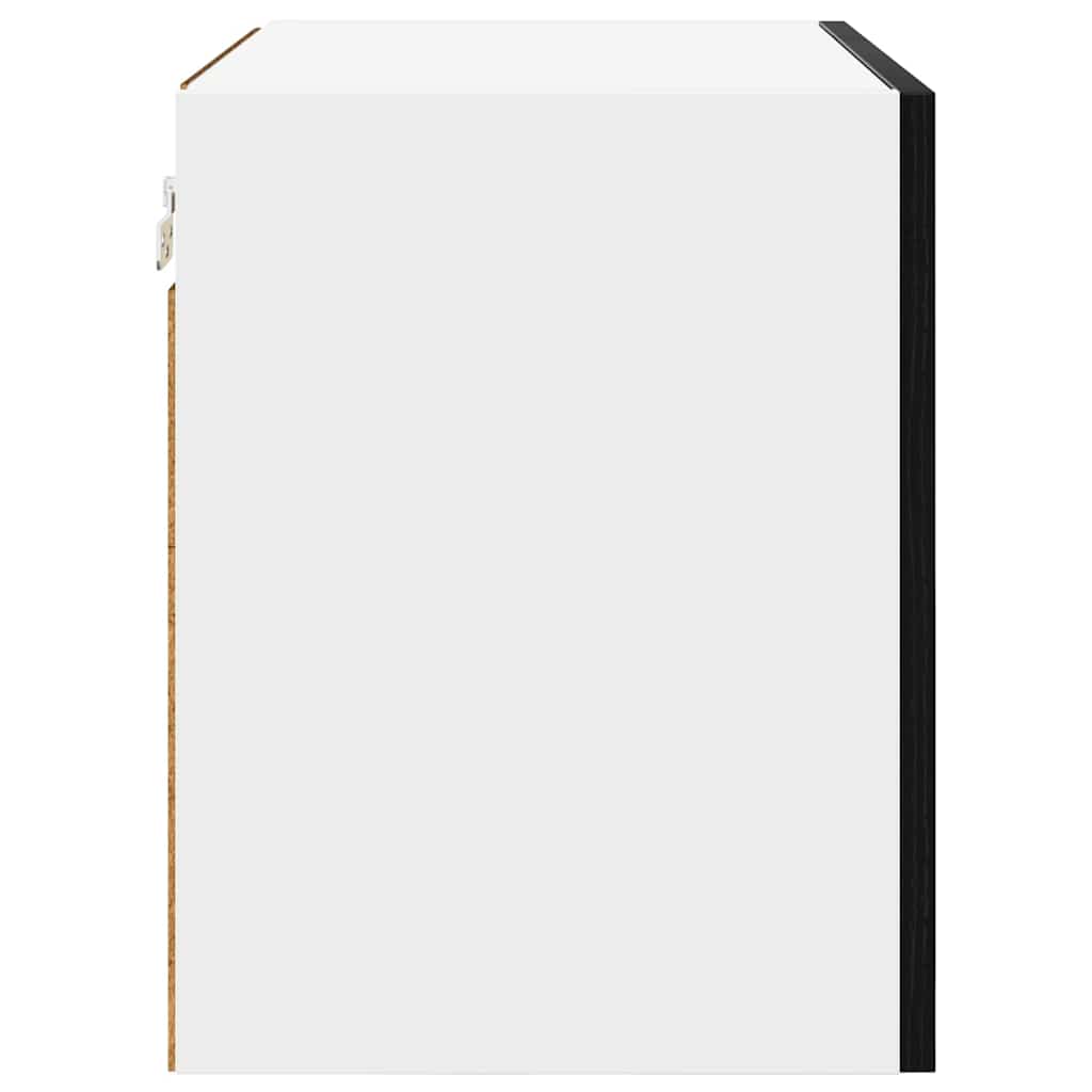 Hengende skap med dør 2 pcs Svart eik og hvit 50 x 31 x 40 cm