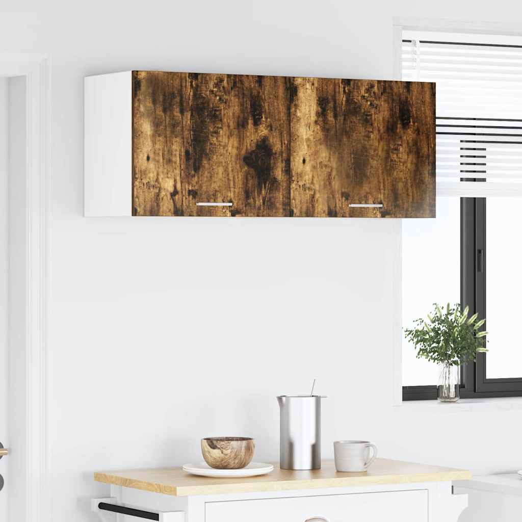Hengende skap Røkt eik og hvit 50 x 31 x 40 cm Konstruert tre