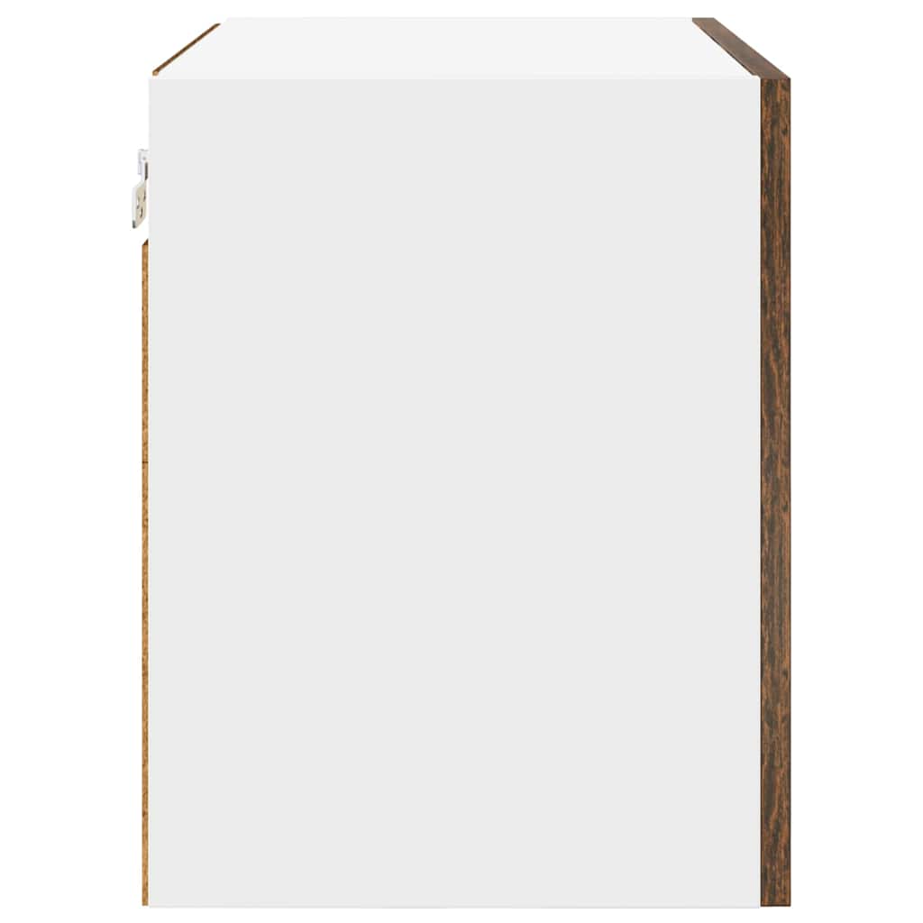 Hengende skap Røkt eik og hvit 50 x 31 x 40 cm Konstruert tre