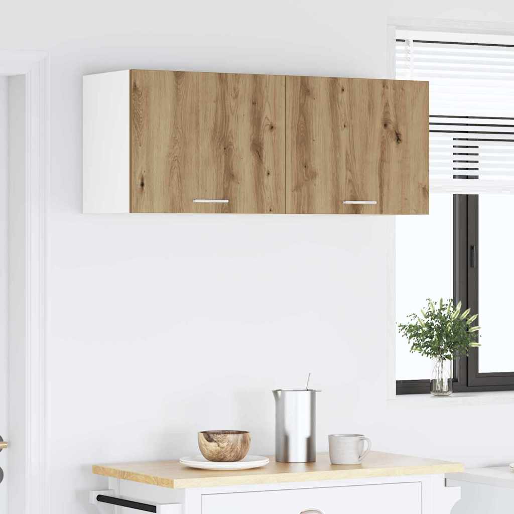 Hengende skap med dør 2 pcs Artisan eik og hvit 50 x 31 x 40 cm