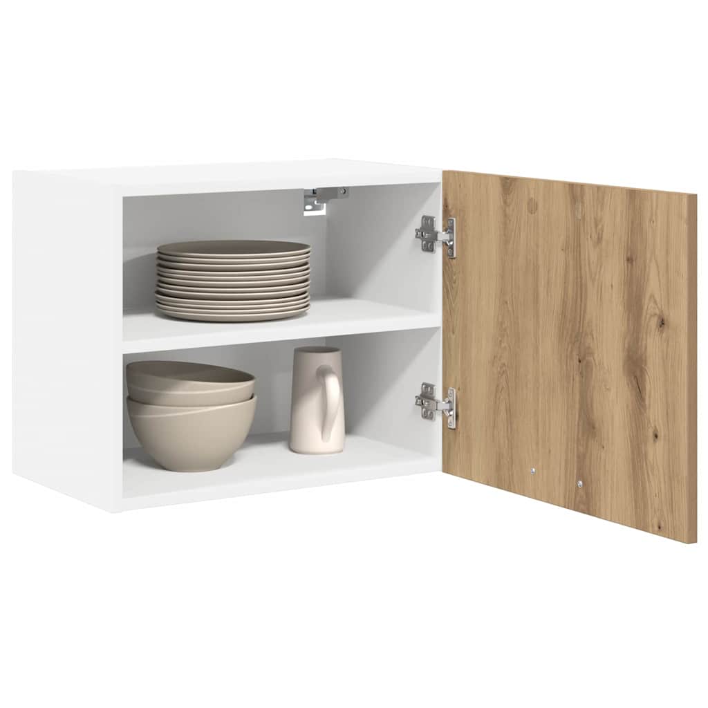 Hengende skap med dør 2 pcs Artisan eik og hvit 50 x 31 x 40 cm