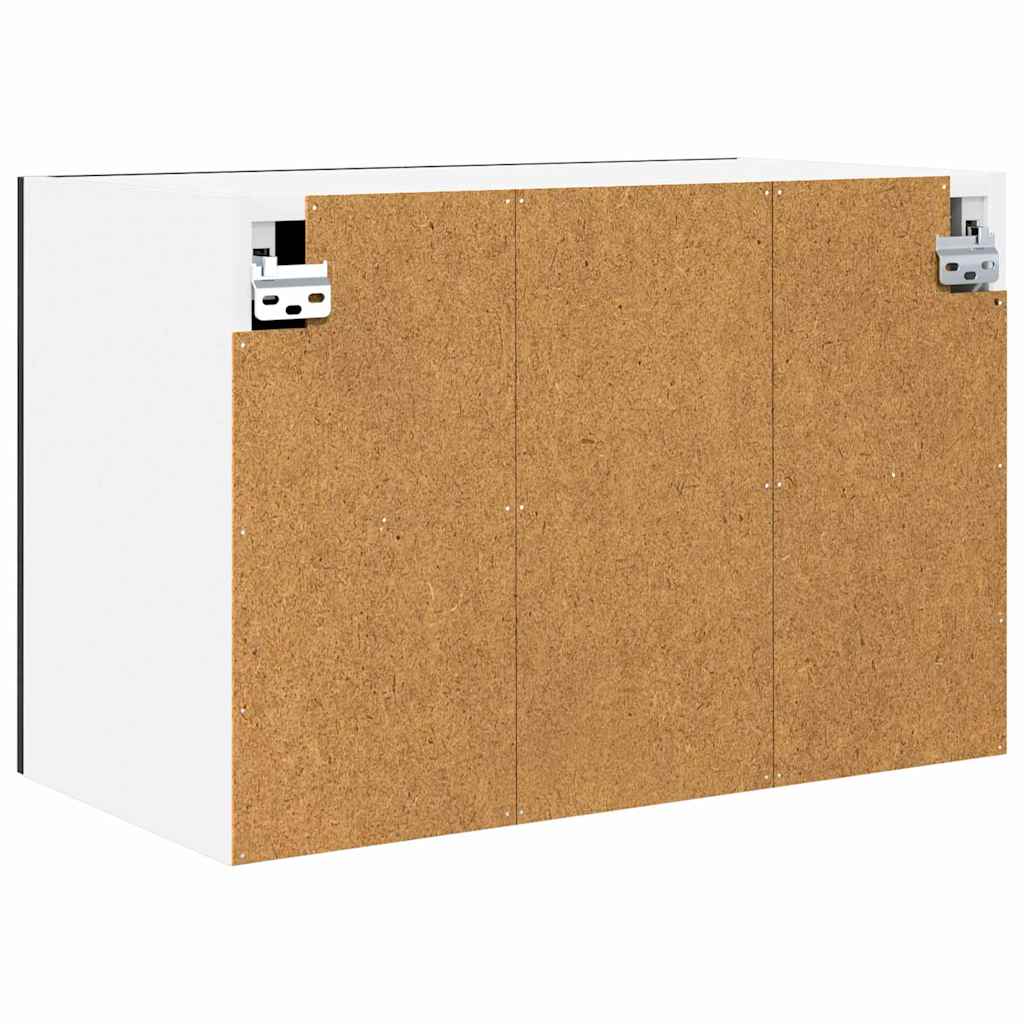 Hengende skap med dør 2 pcs Svart eik og hvit 60 x 31 x 40 cm