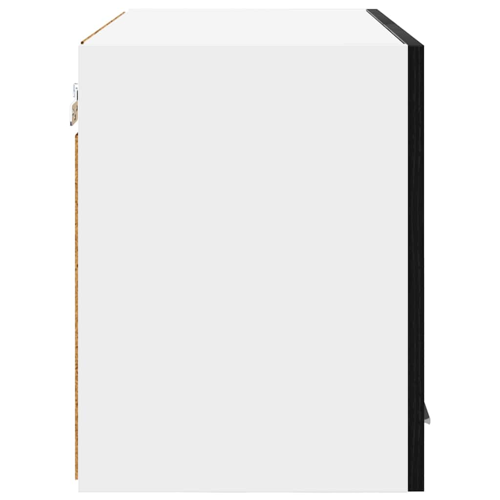 Hengende skap med dør 2 pcs Svart eik og hvit 60 x 31 x 40 cm