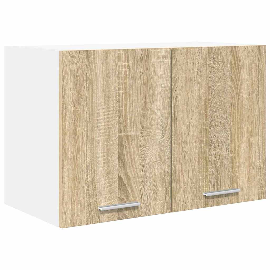 Hengende skap med dør 2 pcs Sonoma eik og hvit 60 x 31 x 40 cm
