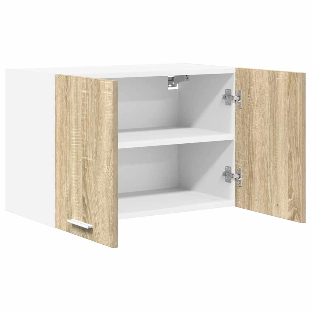 Hengende skap med dør 2 pcs Sonoma eik og hvit 60 x 31 x 40 cm