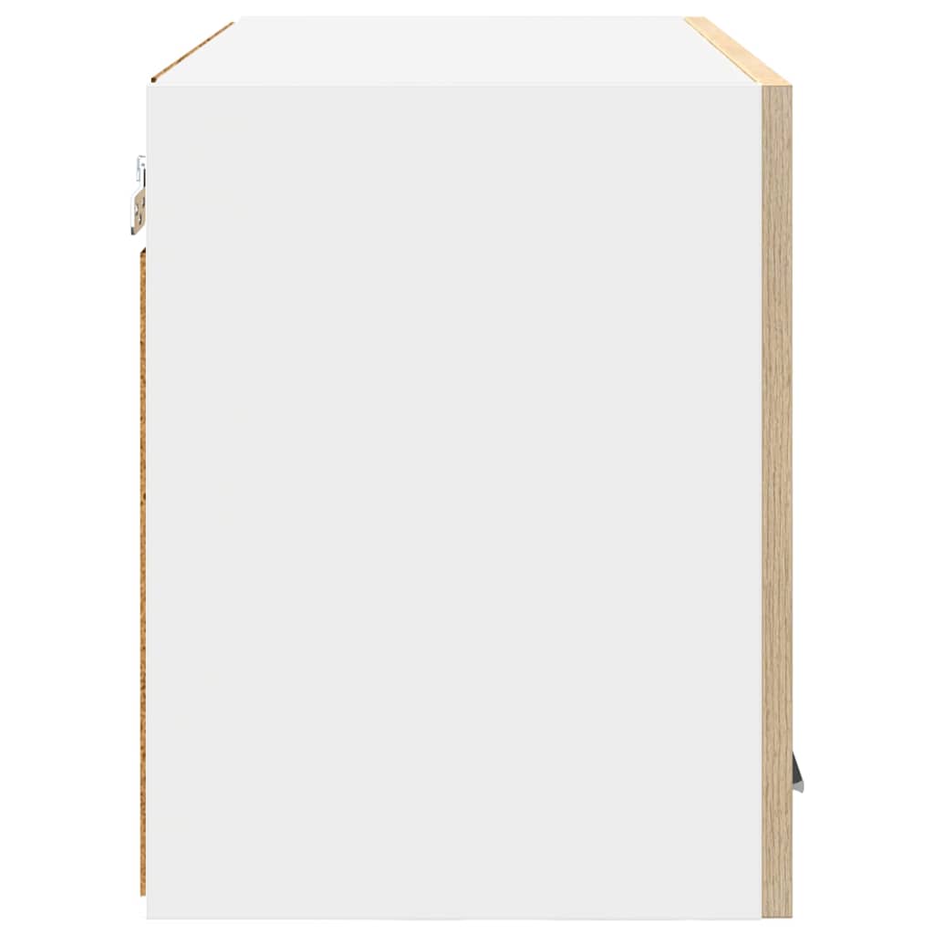 Hengende skap med dør 2 pcs Sonoma eik og hvit 60 x 31 x 40 cm
