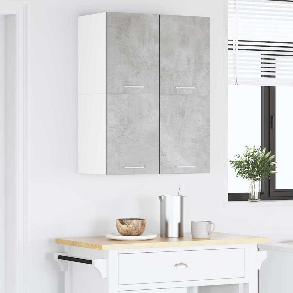 Hengende skap med dør 2 pcs Betonggrå og hvit 60 x 31 x 40 cm