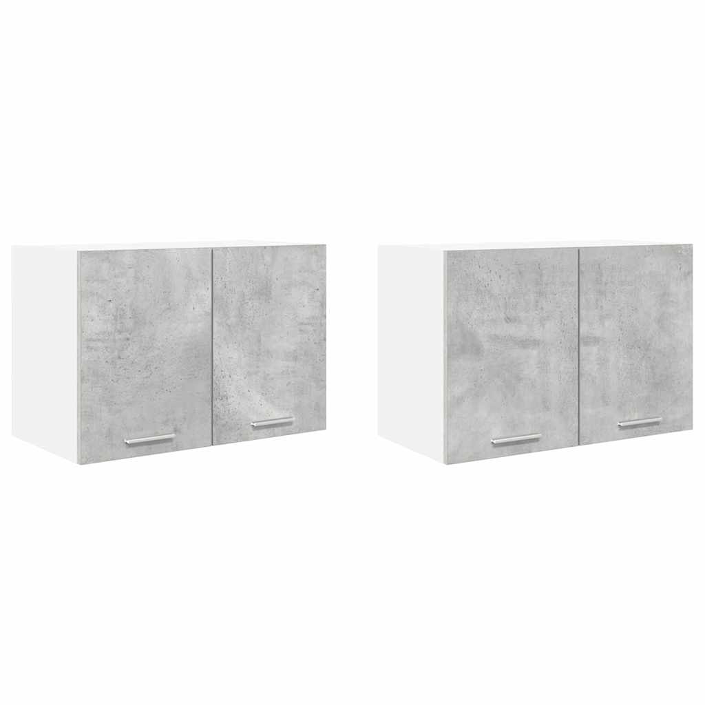 Hengende skap med dør 2 pcs Betonggrå og hvit 60 x 31 x 40 cm
