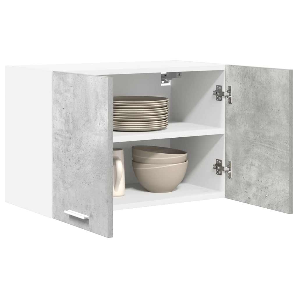 Hengende skap med dør 2 pcs Betonggrå og hvit 60 x 31 x 40 cm