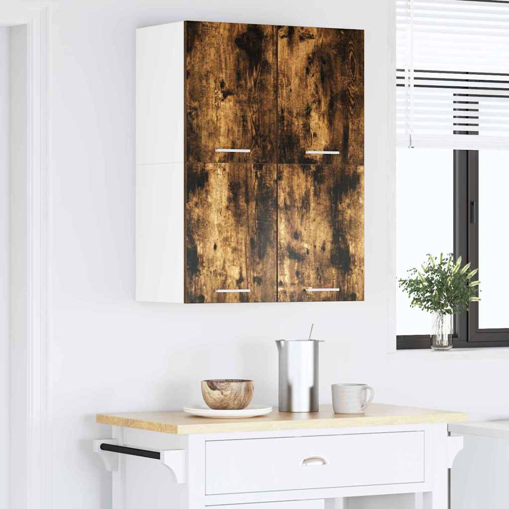 Hengende skap Røkt eik og hvit 60 x 31 x 40 cm Konstruert tre