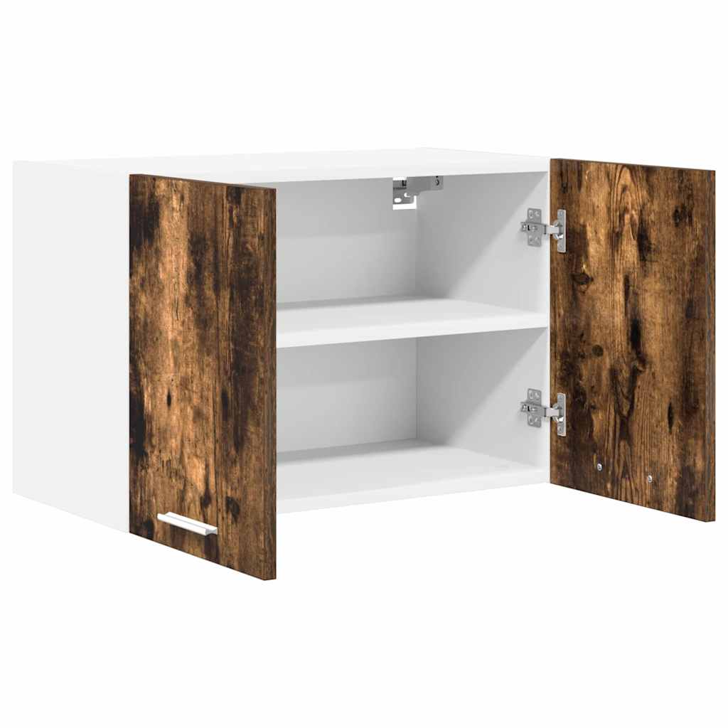 Hengende skap med dør 2 pcs Røkt eik og hvit 60 x 31 x 40 cm