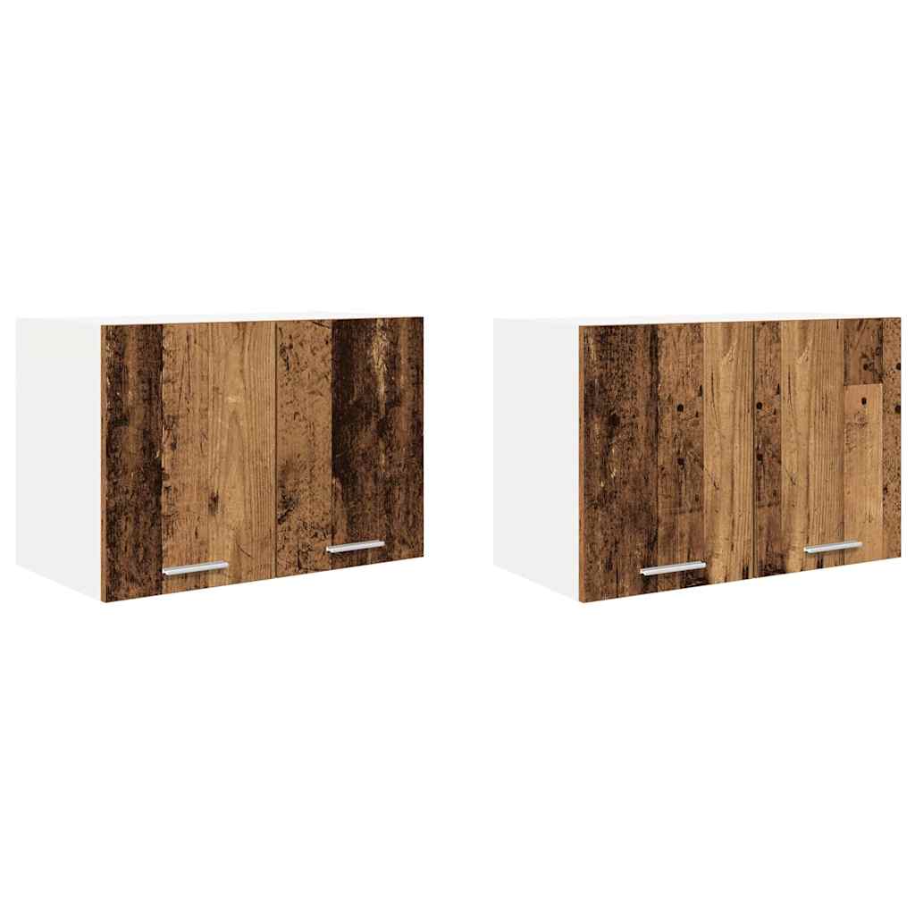 Hengende skap 2 pcs Gammel treverk og hvit 60 x 31 x 40 cm