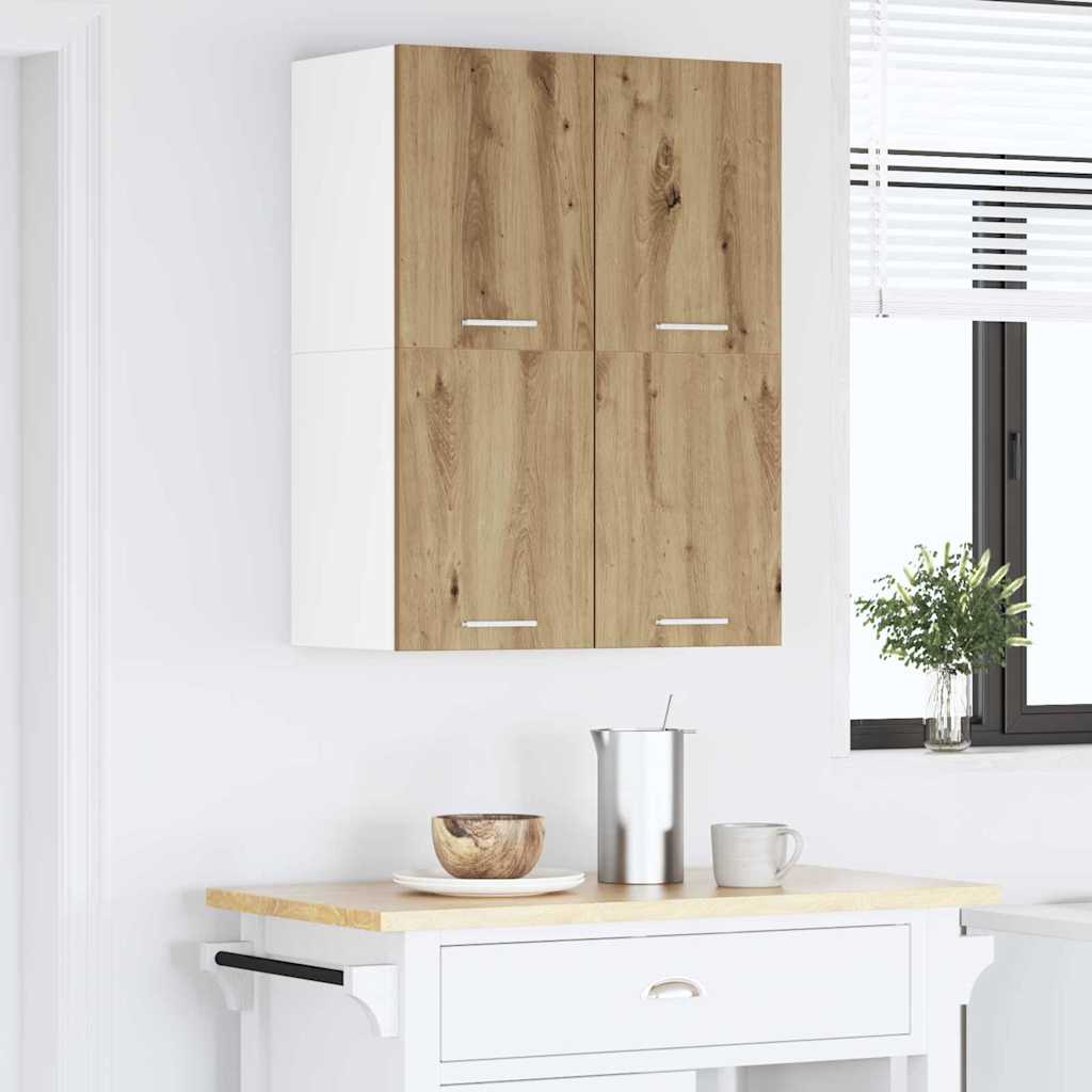 Hengende skap med dør 2 pcs Artisan eik og hvit 60 x 31 x 40 cm