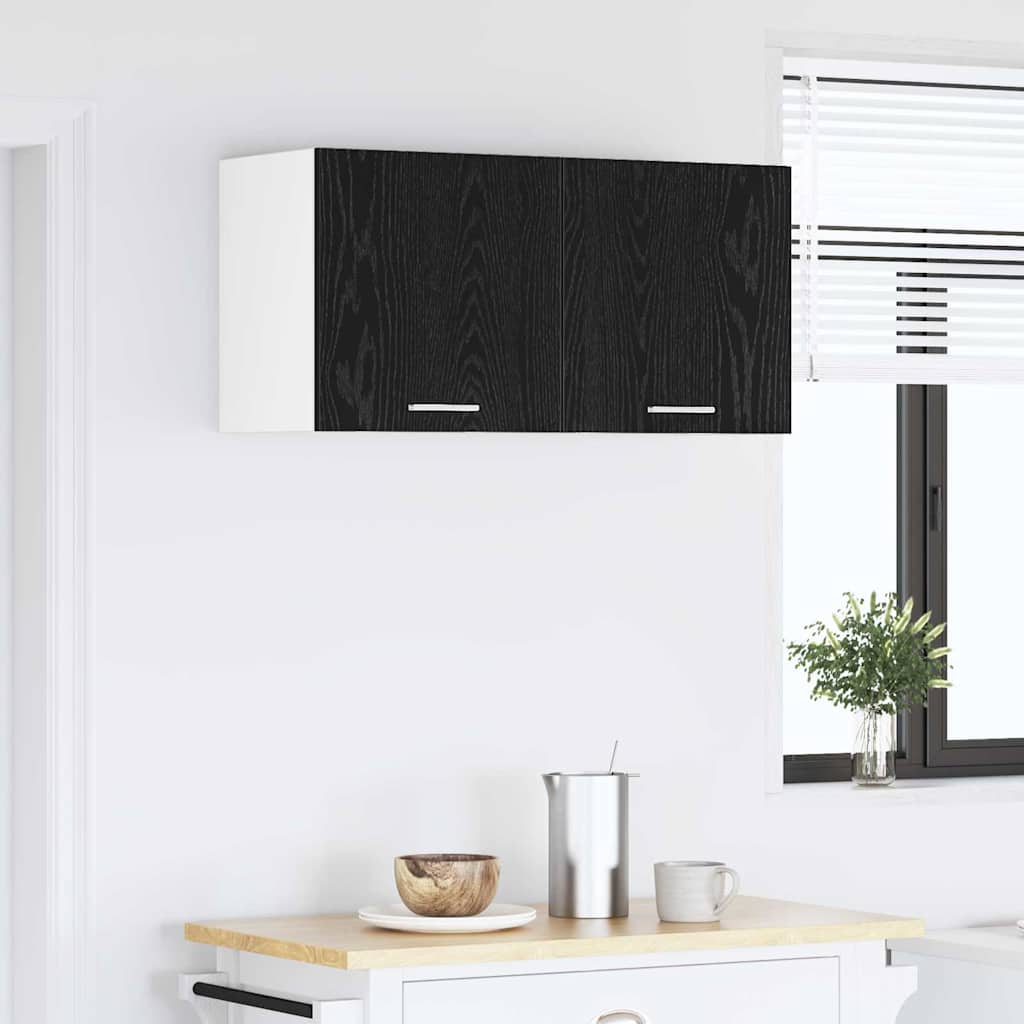 Hengende skap med dør Svart Eik 80 x 31 x 40 cm Konstruert tre