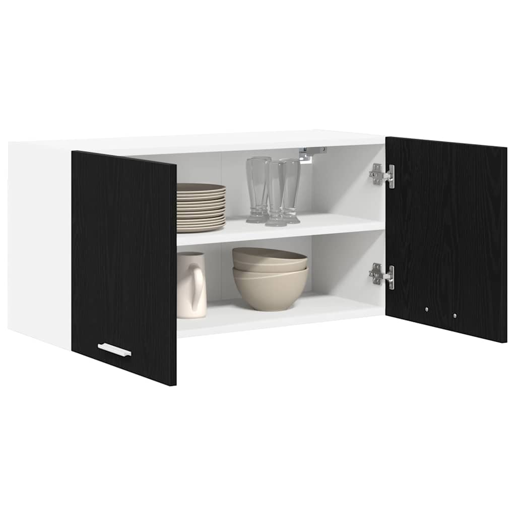 Hengende skap med dør Svart Eik 80 x 31 x 40 cm Konstruert tre