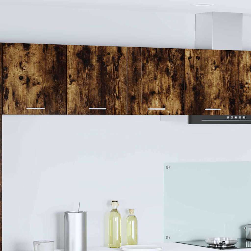 Hengende skap med dør Røkt eik 80 x 31 x 40 cm Konstruert tre