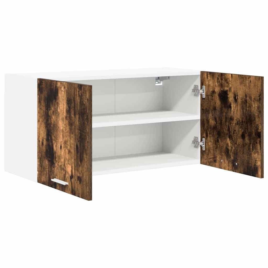 Hengende skap med dør Røkt eik 80 x 31 x 40 cm Konstruert tre